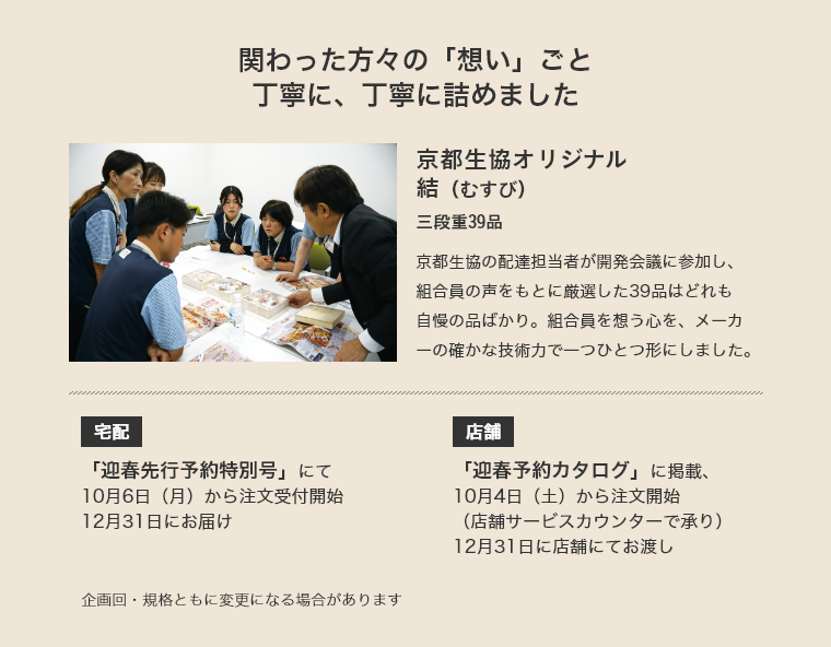 京都生協オリジナル 結（むすび）三段重39品