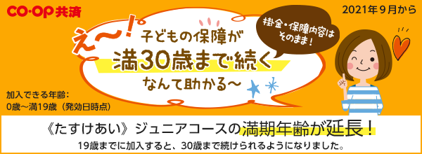 こどもの保障が満30歳まで続く