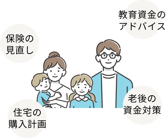 保険の見直し 教育資金のアドバイス 老後の資金対策 住宅の購入計画