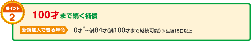 ポイント2　100才まで続く補償