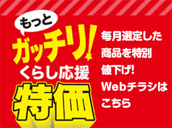 もっとガッチリ！くらし応援特価毎月選定した商品を特別値下げ！Webチラシはこちら